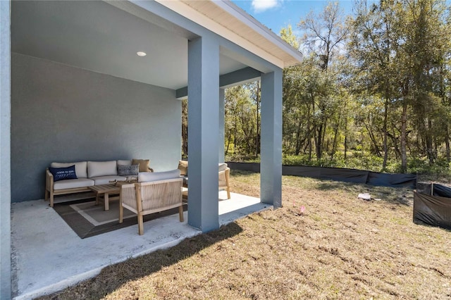 view of patio featuring an outdoor living space