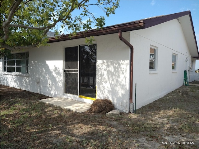 view of home's exterior featuring stucco siding