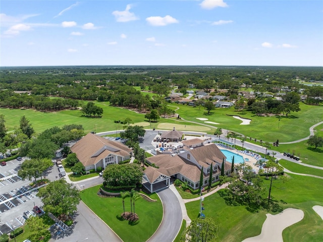 bird's eye view with golf course view