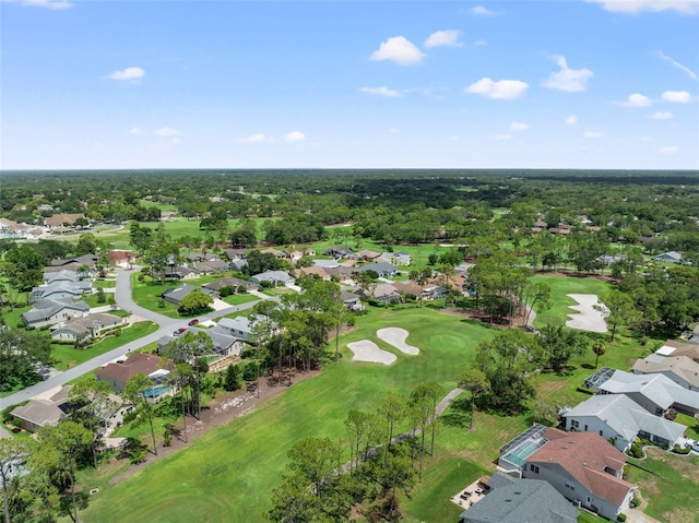 bird's eye view featuring a residential view and golf course view