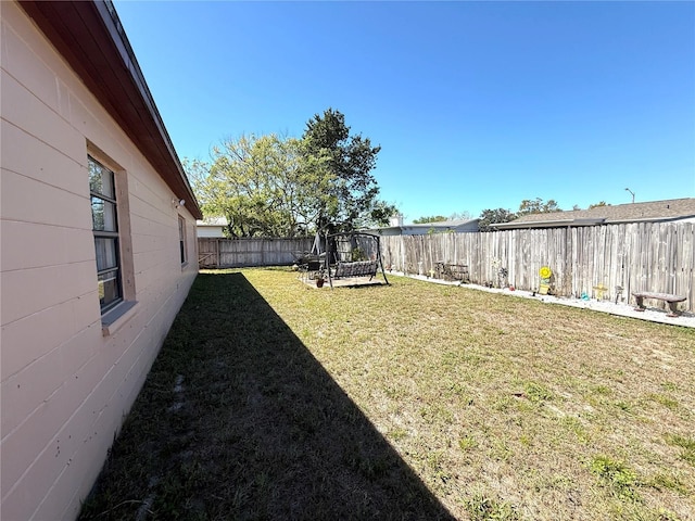 view of yard featuring a fenced backyard