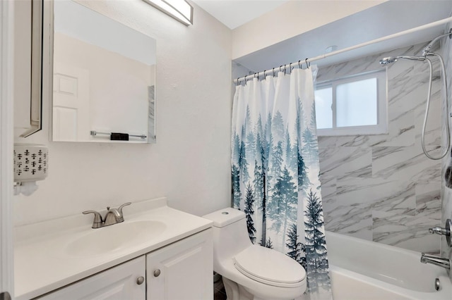 8626 White Springs Dr, New Port Richey, FL 34655 - bathroom with toilet, shower / bath combination with curtain, and vanity