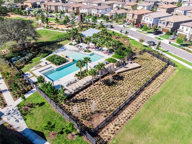 birds eye view of property featuring a residential view