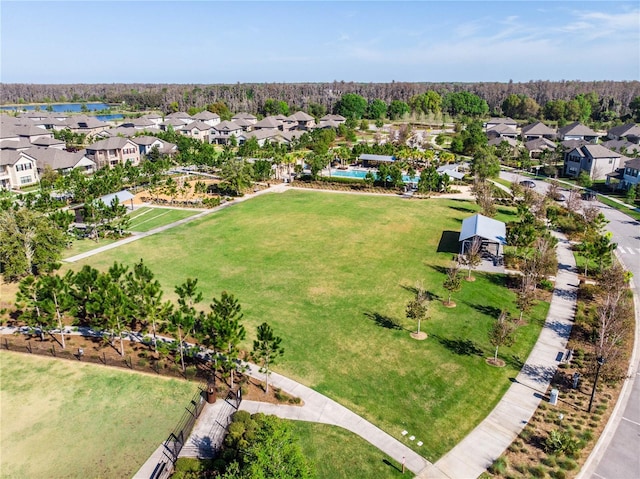 bird's eye view with a residential view