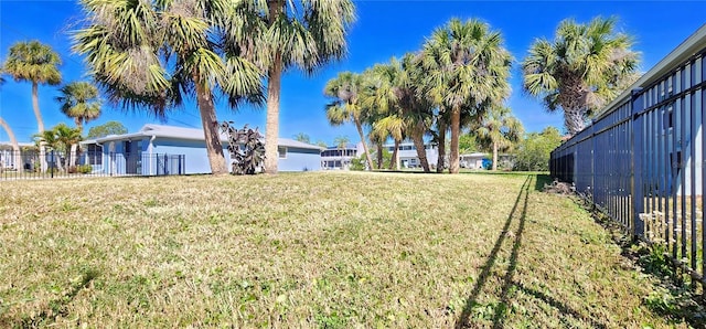 view of yard with fence