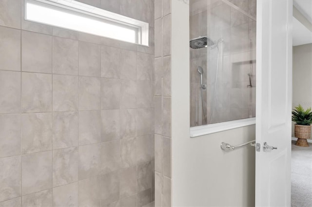 bathroom featuring walk in shower