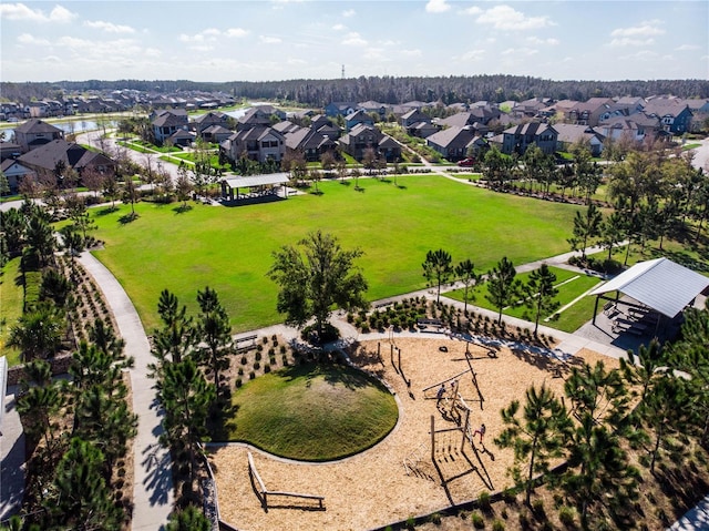 bird's eye view with a residential view