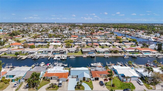 4936 Dory Dr, New Port Richey, FL 34652 - birds eye view of property with a residential view and a water view