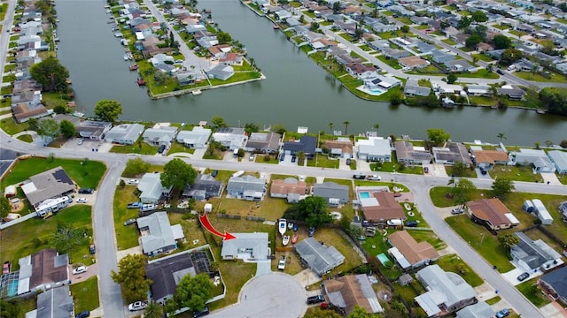 2620 Baltic Pl, Holiday, FL 34691 - birds eye view of property featuring a water view and a residential view