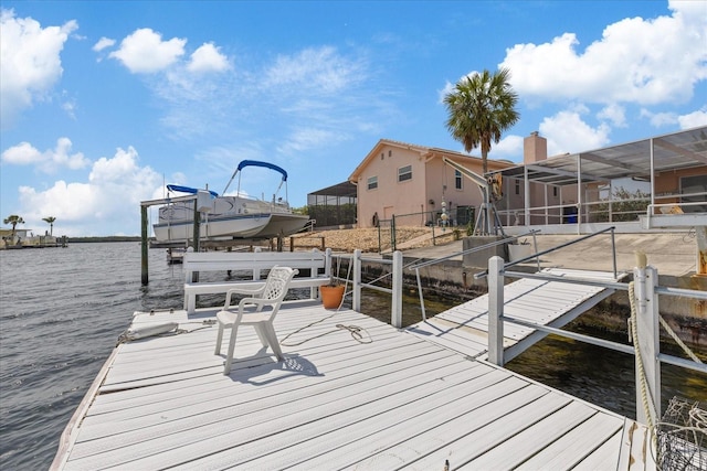 5000 Southshore Dr, New Port Richey, FL 34652 - dock area with a water view and boat lift