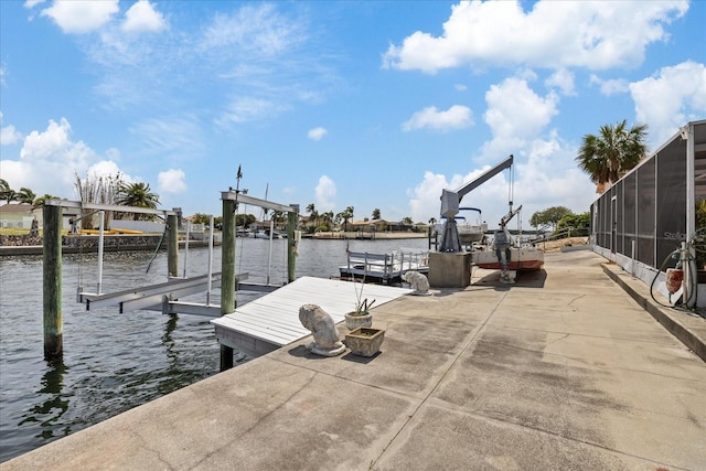5000 Southshore Dr, New Port Richey, FL 34652 - dock area with boat lift and a water view