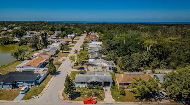 4107 Glissade Dr, New Port Richey, FL 34652 - bird's eye view with a residential view, a water view, and a view of trees