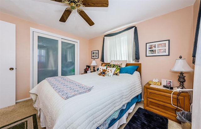 4107 Glissade Dr, New Port Richey, FL 34652 - bedroom featuring carpet floors and a ceiling fan