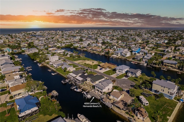 4058 Centavo Ct, Hernando Beach, FL 34607 - aerial view at dusk of a water view and a residential view