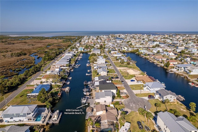 4058 Centavo Ct, Hernando Beach, FL 34607 - aerial view of property and surrounding area with nearby suburban area and a large body of water