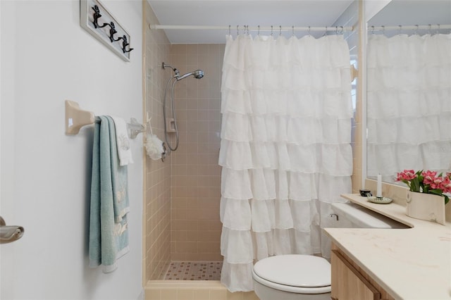 6530 Pine Meadows Dr, Spring Hill, FL 34606 - full bathroom with toilet, tiled shower, and vanity
