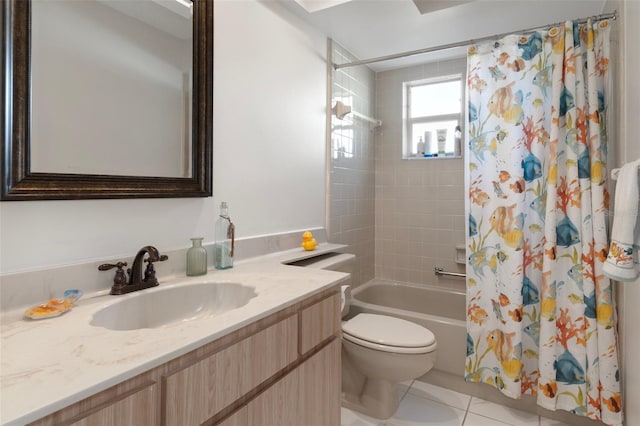 6530 Pine Meadows Dr, Spring Hill, FL 34606 - full bathroom featuring tile patterned flooring, shower / bath combo, toilet, and vanity