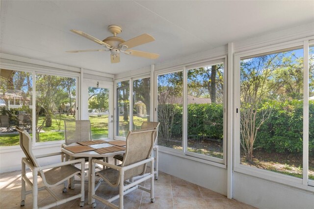 6530 Pine Meadows Dr, Spring Hill, FL 34606 - sunroom featuring ceiling fan and a healthy amount of sunlight