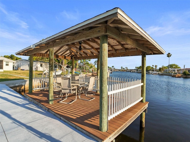 6536 Beach Blvd, Hudson, FL 34667 - dock area with a gazebo and a water view