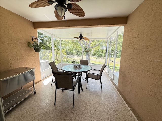 9348 Villa Entrada, New Port Richey, FL 34655 - sunroom featuring a healthy amount of sunlight and a ceiling fan