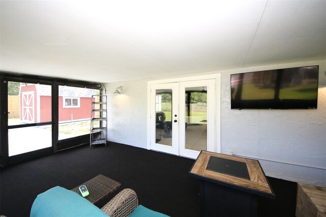sunroom with french doors
