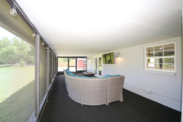 sunroom with french doors