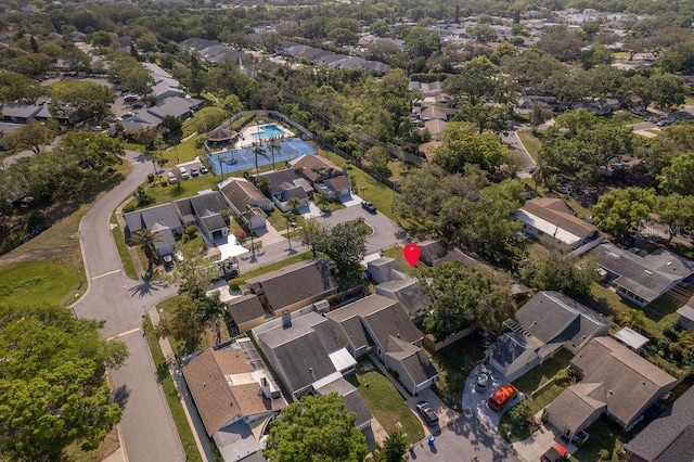 drone / aerial view with a residential view