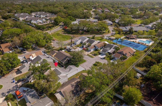 aerial view with a residential view