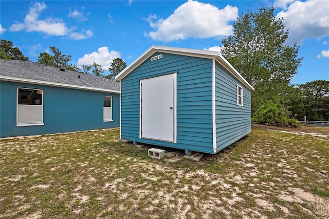 view of shed
