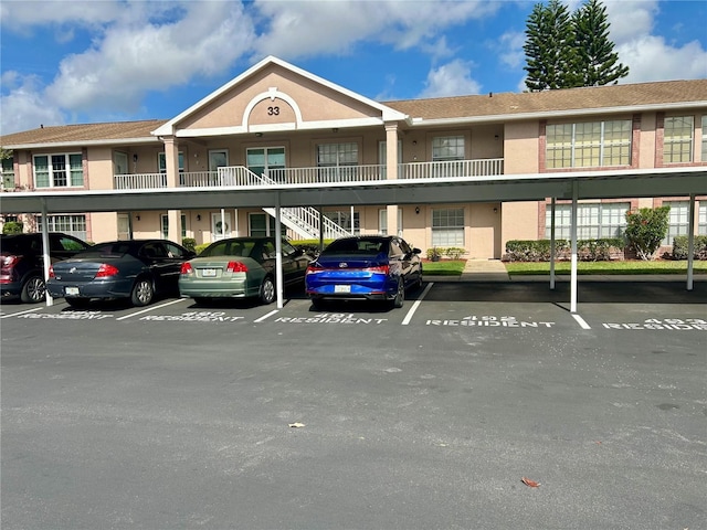 view of covered parking lot