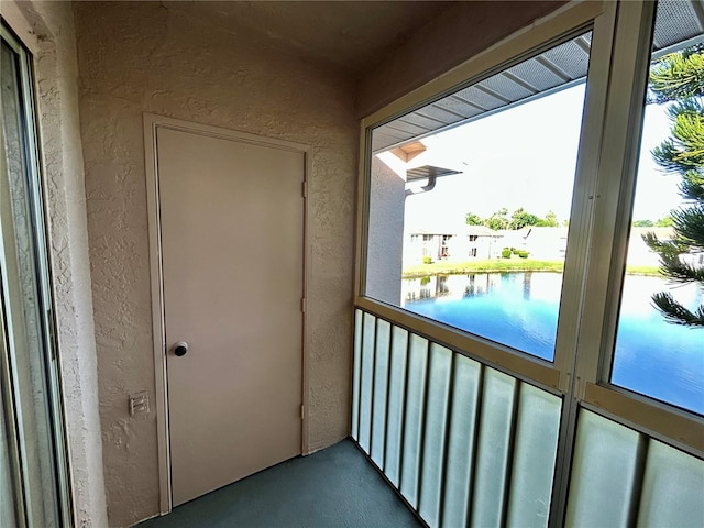 balcony with a water view