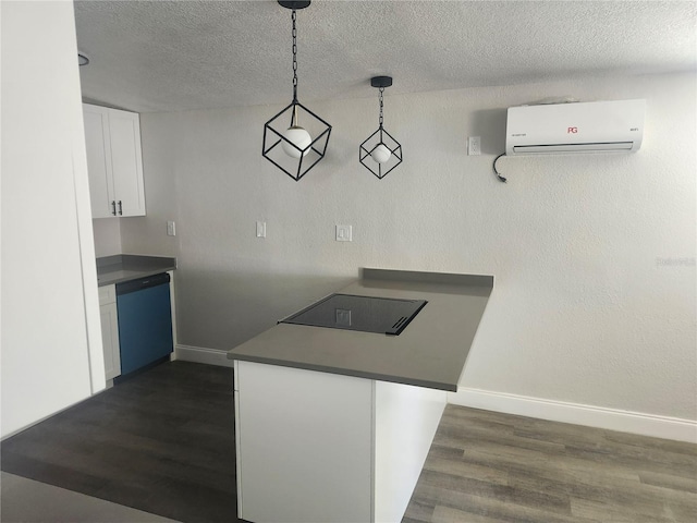 825 Lincoln Ave, Tarpon Springs, FL 34689 - kitchen featuring baseboards, dishwashing machine, dark wood-type flooring, and a wall mounted air conditioner