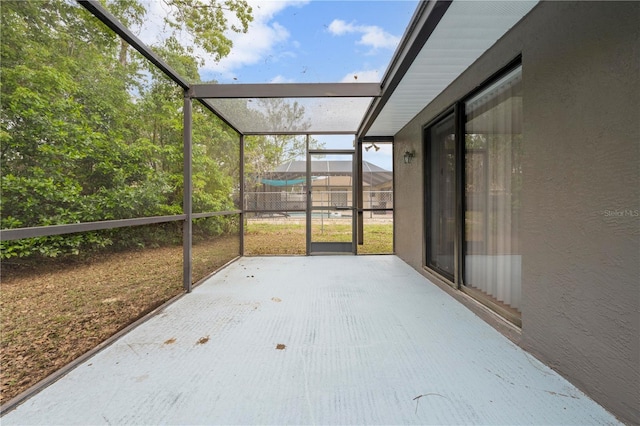 view of unfurnished sunroom