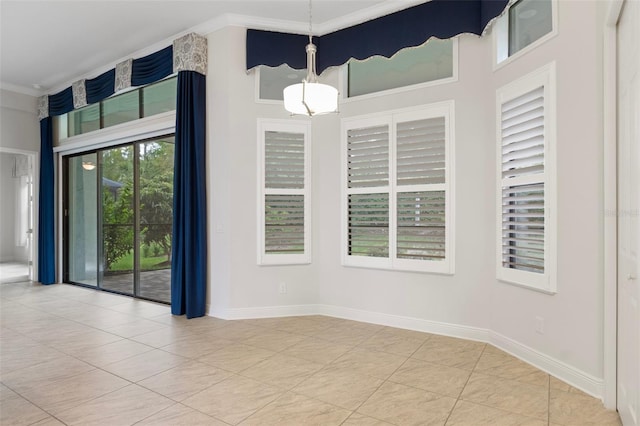 877 N Hunt Club Dr, Hernando, FL 34442 - unfurnished dining area featuring ornamental molding and baseboards
