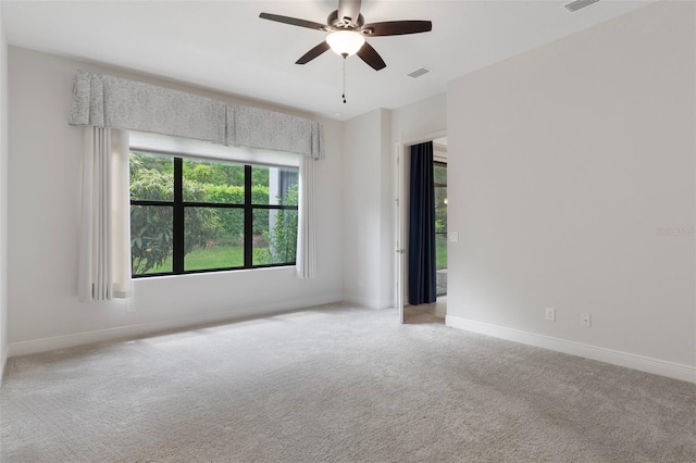 877 N Hunt Club Dr, Hernando, FL 34442 - carpeted empty room featuring visible vents, baseboards, and a ceiling fan