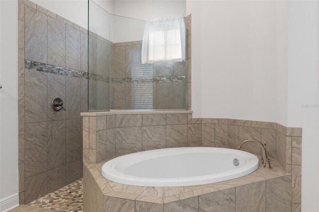 877 N Hunt Club Dr, Hernando, FL 34442 - bathroom featuring walk in shower and a garden tub