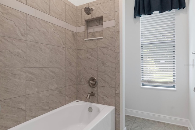 877 N Hunt Club Dr, Hernando, FL 34442 - full bathroom with marble finish floor, baseboards, and bathtub / shower combination