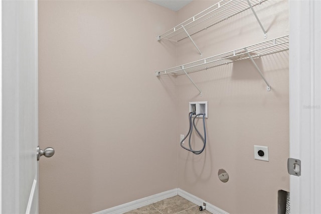 13619 Hunters Point St, Spring Hill, FL 34609 - laundry room featuring laundry area, hookup for a washing machine, hookup for an electric dryer, tile patterned floors, and baseboards