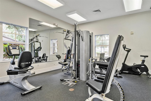 13619 Hunters Point St, Spring Hill, FL 34609 - exercise room featuring visible vents