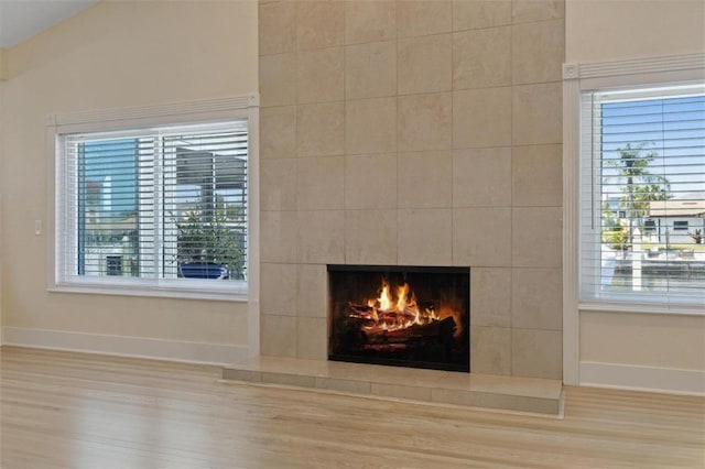 5033 Cabrilla Ct, New Port Richey, FL 34652 - detailed view of wood finished floors and a fireplace