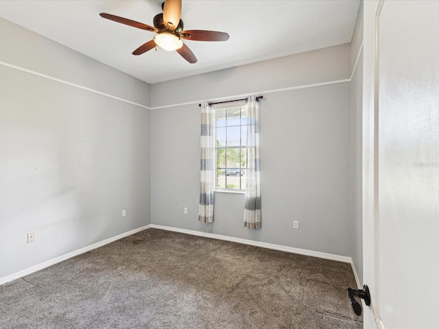 10318 Piper Dr, New Port Richey, FL 34654 - spare room with baseboards, a ceiling fan, and carpet