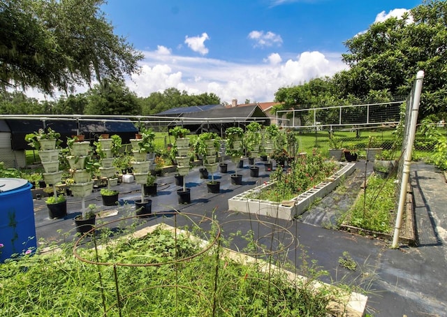 view of community with a garden