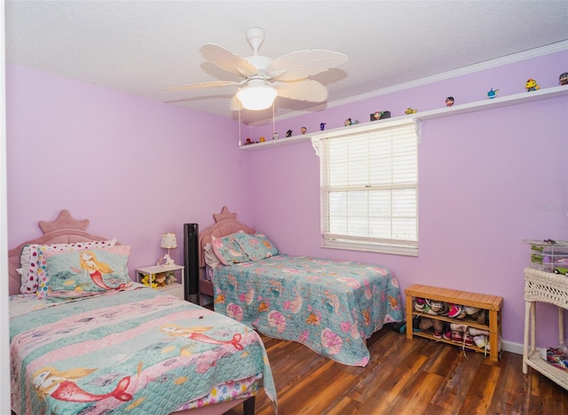 bedroom featuring ceiling fan and wood finished floors