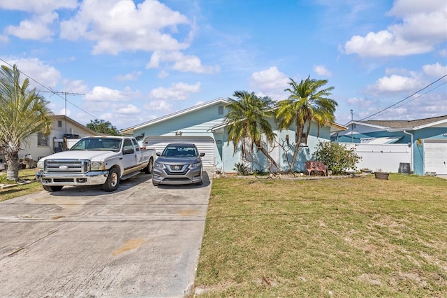 13815 Plumosa Ave, Hudson, FL 34667 - ranch-style home with driveway, fence, and a front lawn