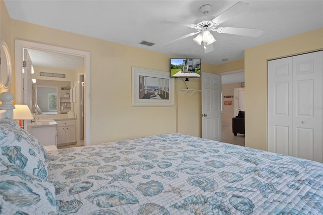 11274 W Cove Harbor Dr Unit 11274, Crystal River, FL 34428 - bedroom with multiple closets and ceiling fan