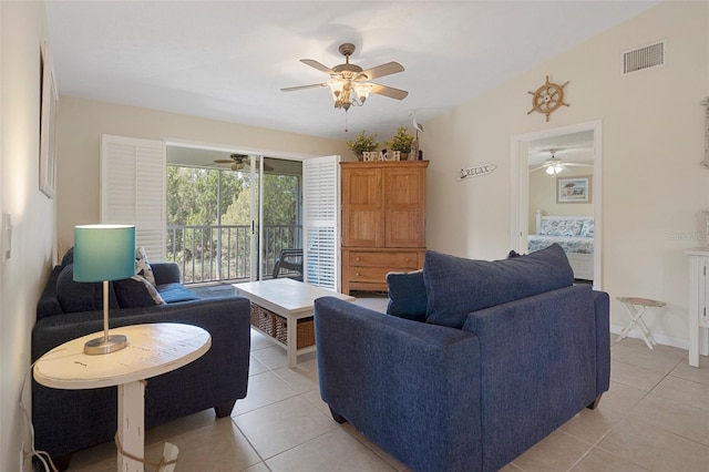 11274 W Cove Harbor Dr Unit 11274, Crystal River, FL 34428 - living room featuring ceiling fan and light tile patterned floors