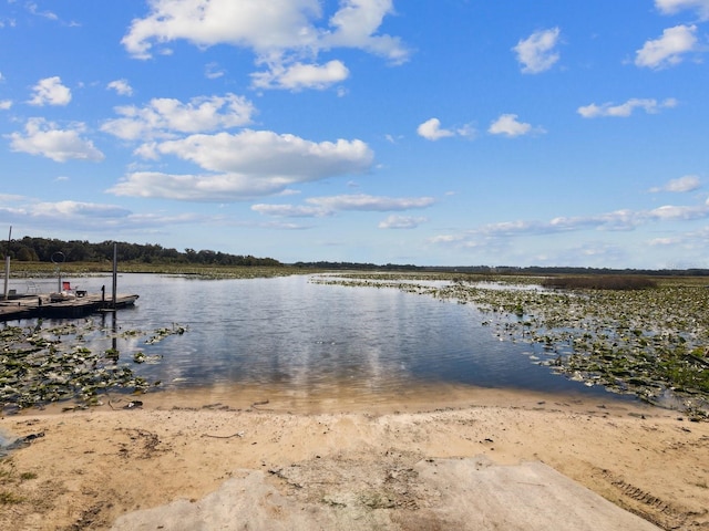 water view with a boat dock