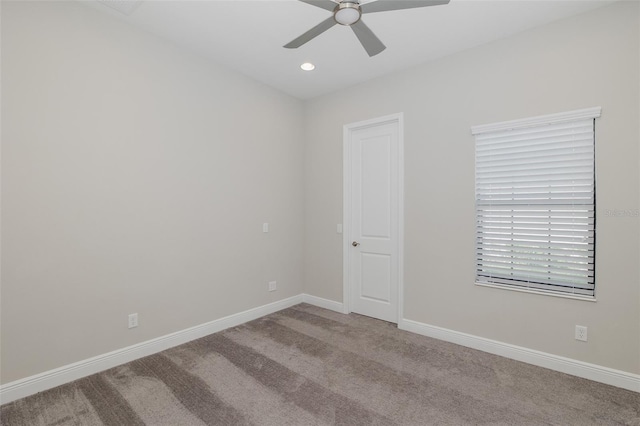 5070 Night Star Trl, Odessa, FL 33556 - carpeted spare room featuring baseboards, a ceiling fan, and recessed lighting