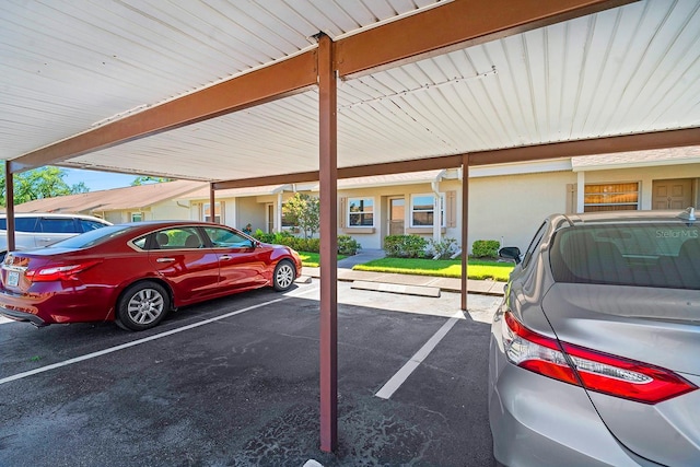 view of covered parking lot