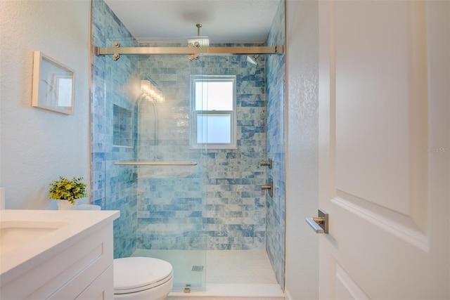 6432 Boatyard Dr, Hudson, FL 34667 - full bathroom with toilet, vanity, and a stall shower